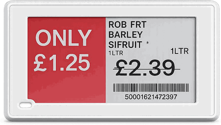 MPOS electronic shelf label showing a promotion price